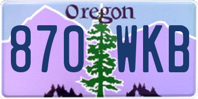 OR license plate 870WKB