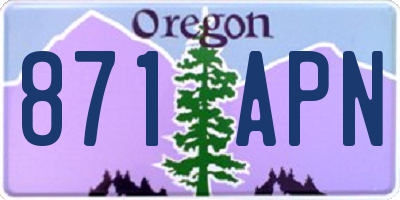 OR license plate 871APN