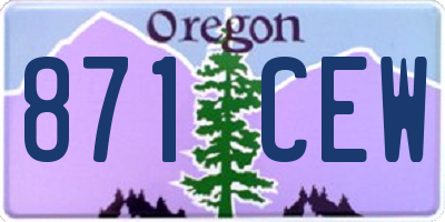OR license plate 871CEW