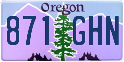 OR license plate 871GHN
