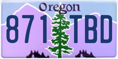 OR license plate 871TBD