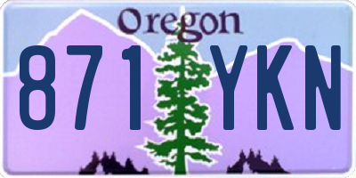 OR license plate 871YKN