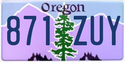OR license plate 871ZUY