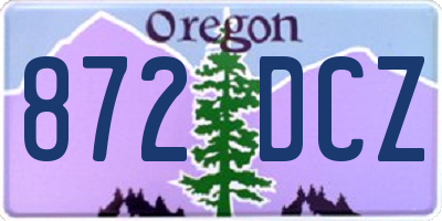 OR license plate 872DCZ