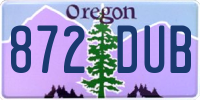 OR license plate 872DUB