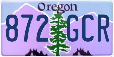 OR license plate 872GCR