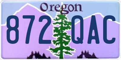 OR license plate 872QAC