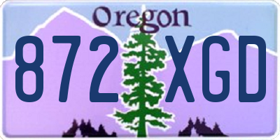 OR license plate 872XGD
