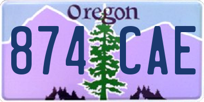 OR license plate 874CAE