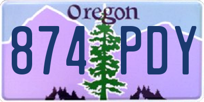 OR license plate 874PDY
