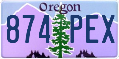 OR license plate 874PEX