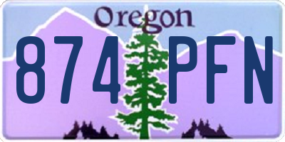 OR license plate 874PFN