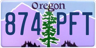 OR license plate 874PFT