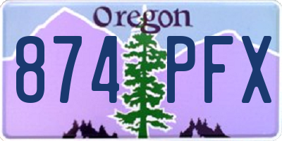 OR license plate 874PFX