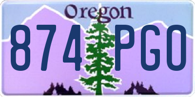 OR license plate 874PGO