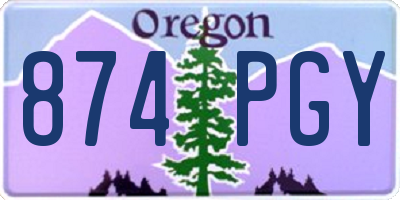 OR license plate 874PGY