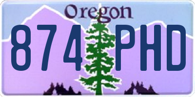 OR license plate 874PHD