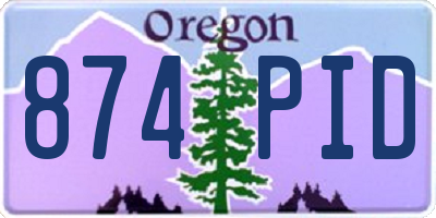 OR license plate 874PID