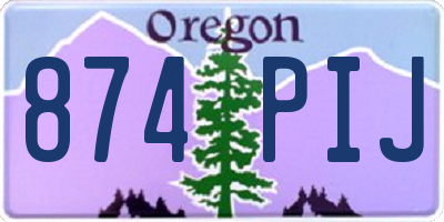 OR license plate 874PIJ