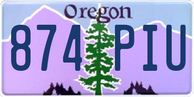 OR license plate 874PIU