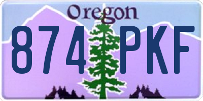 OR license plate 874PKF