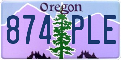 OR license plate 874PLE