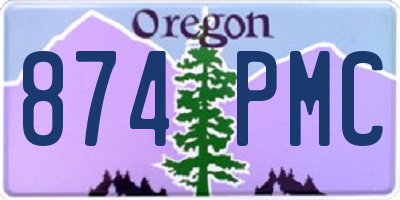 OR license plate 874PMC