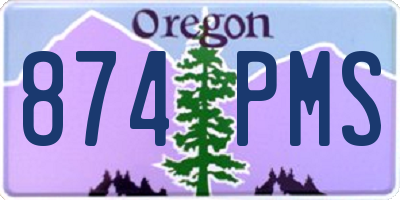 OR license plate 874PMS