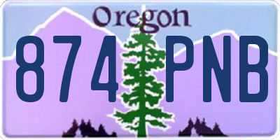 OR license plate 874PNB