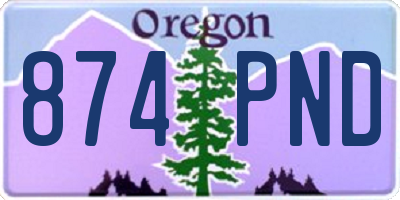 OR license plate 874PND