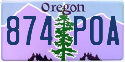 OR license plate 874POA
