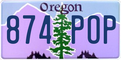 OR license plate 874POP