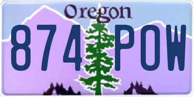 OR license plate 874POW