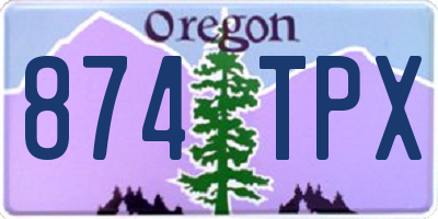 OR license plate 874TPX