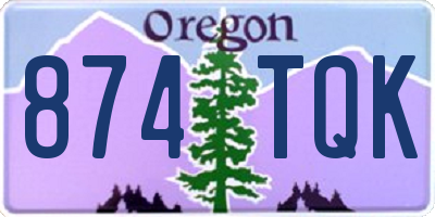 OR license plate 874TQK