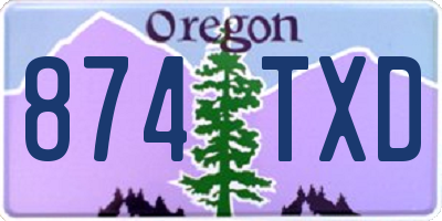 OR license plate 874TXD