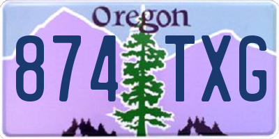 OR license plate 874TXG