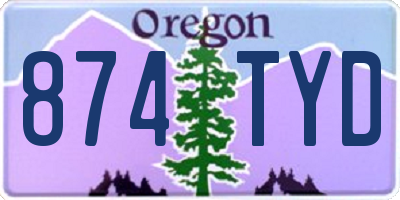 OR license plate 874TYD