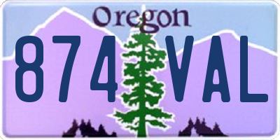OR license plate 874VAL