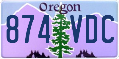 OR license plate 874VDC