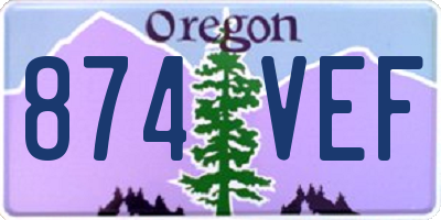 OR license plate 874VEF
