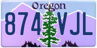 OR license plate 874VJL