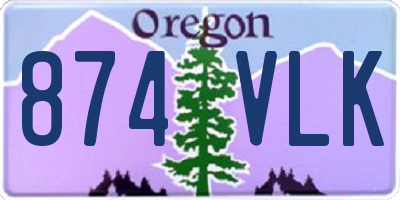 OR license plate 874VLK