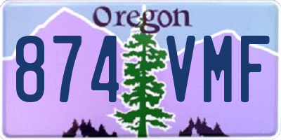 OR license plate 874VMF