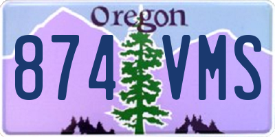 OR license plate 874VMS