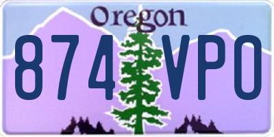 OR license plate 874VPO