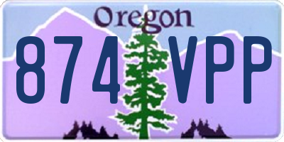 OR license plate 874VPP