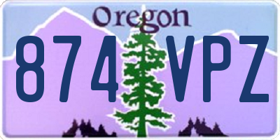 OR license plate 874VPZ