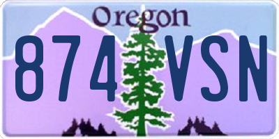 OR license plate 874VSN