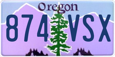 OR license plate 874VSX
